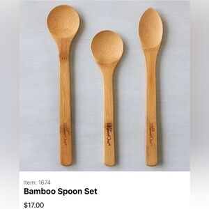 NEW Pampered Chef Bamboo Spoon Set